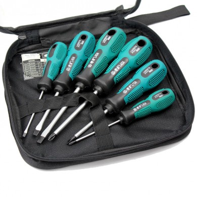 6PCS rubber wrapped handle  Cr- V screwdriver set